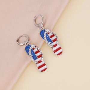 Patriotic Flip Flop Huggi Earrings American Flag 250th